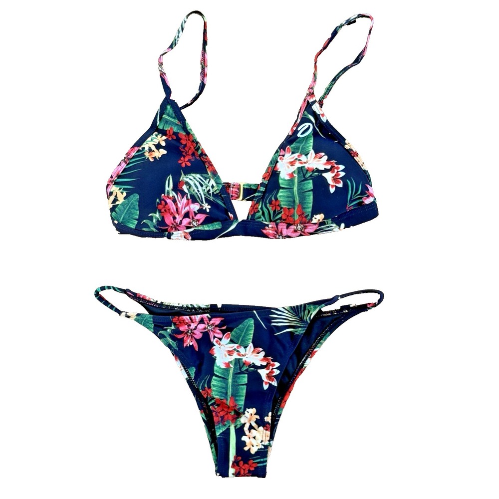 DIXXON Floral Bikini - Blue and Pink